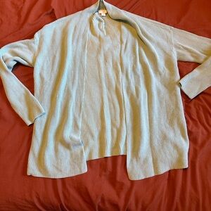 J. Jill Light Green Open-Front Ribbed Cardigan, M